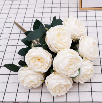 Hoa mẫu đơn vải cành 9 bông